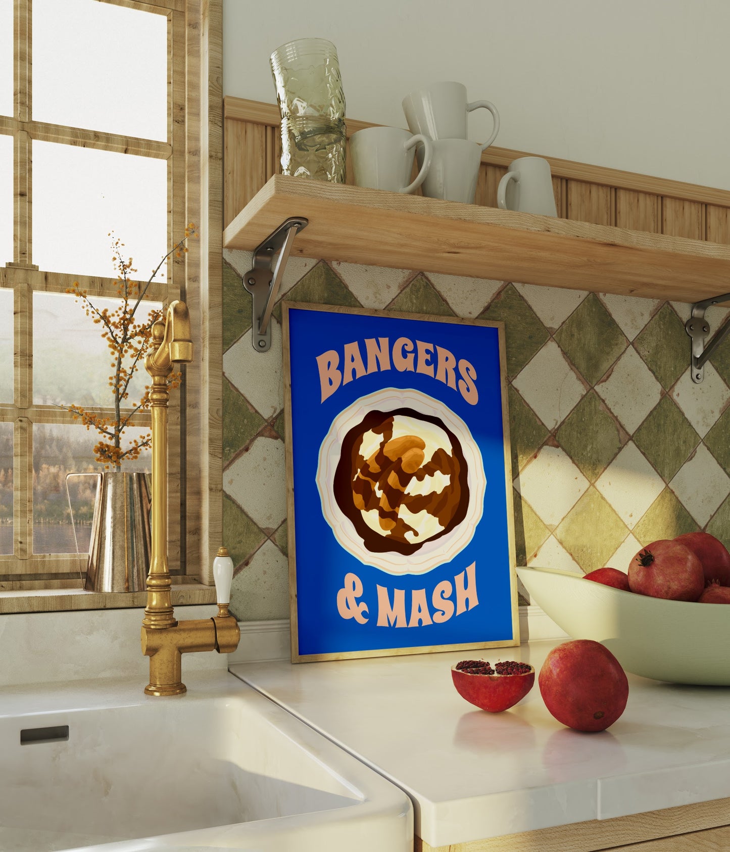 Bangers And Mash Illustrated Print