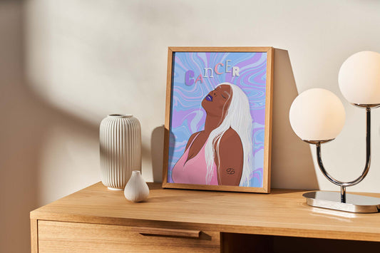 Cancer Zodiac Illustrated Print