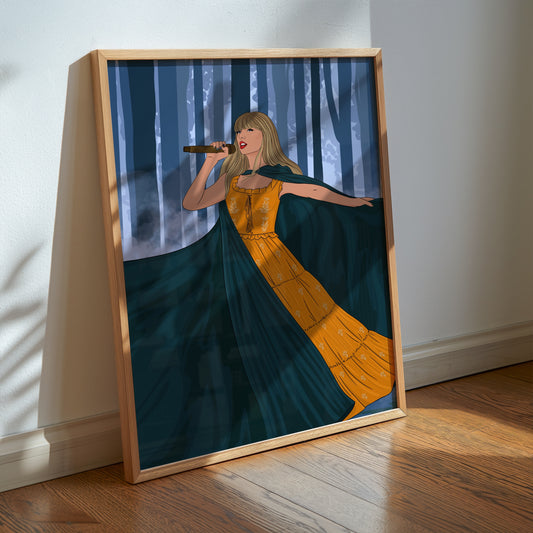 Taylor Swift Evermore Eras Tour Illustrated Print