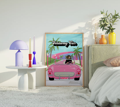 Getaway Car Taylor Swift Barbie Land Print