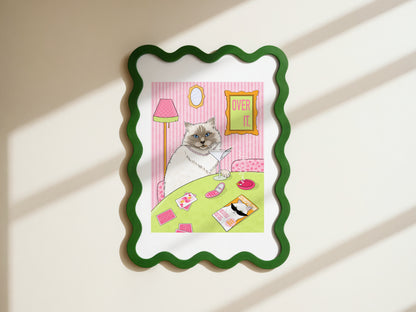 Poker Prince Cat Illustrated Print