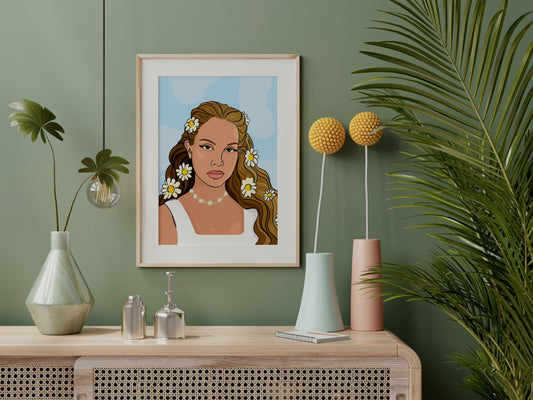 Lana Del Rey Illustrated Print