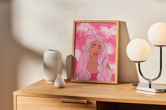 Libra Zodiac Illustrated Print