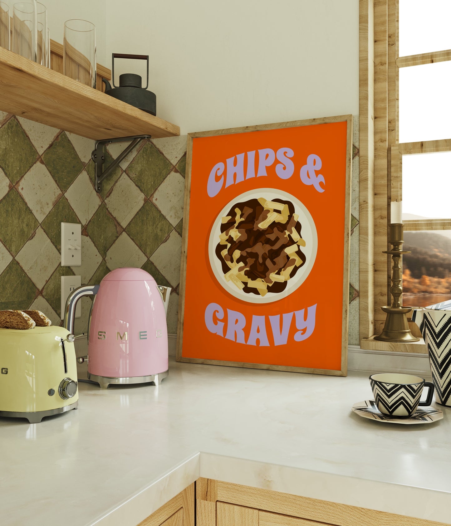Chips and Gravy Illustrated Art Print