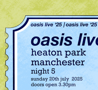 Customisable Oasis Worldwide Ticket Art Print