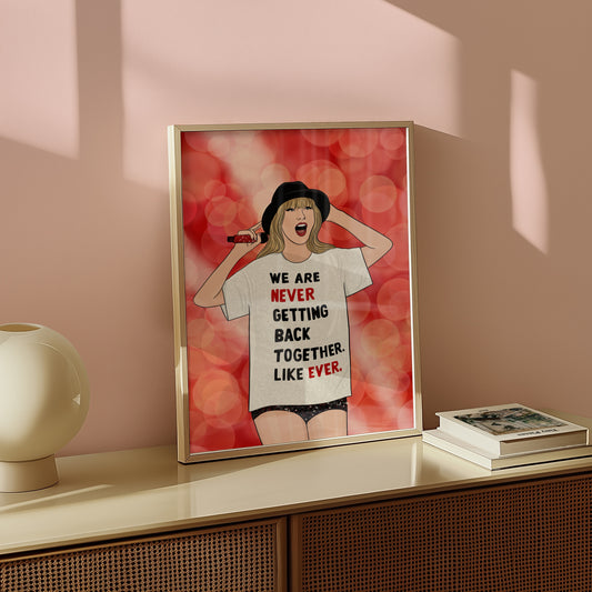 Taylor Swift Red Eras Tour Illustrated Print