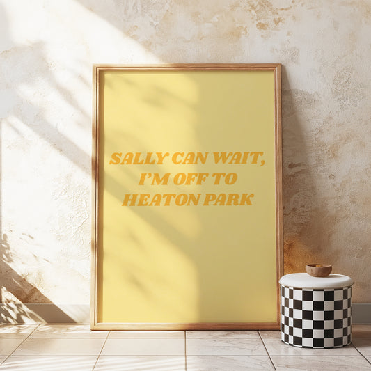 Yellow Customisable UK Sally Can Wait Oasis Print