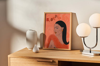 Scorpio Zodiac Illustrated Print