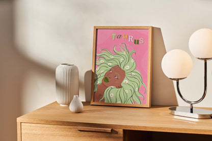 Taurus Zodiac Illustrated Print