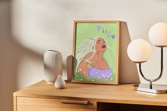 Virgo Zodiac Illustrated Print